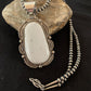 Sterling Silver Navajo White Buffalo Turquoise Pendant | Men's Necklace  | 00340 | Native American Handmade