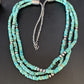 Southwestern Navajo 3-Strand Turquoise Heishi Necklace | Sterling Silver | 30" | 13155