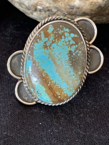 Native American Navajo Blue Turquoise Ring | Sterling Silver | Sz 11 | 128 - Masha USA