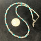 Navajo Pearls 4mm Turquoise Bead Necklace | Sterling Silver | 14" Single Strand | Native American Artisan