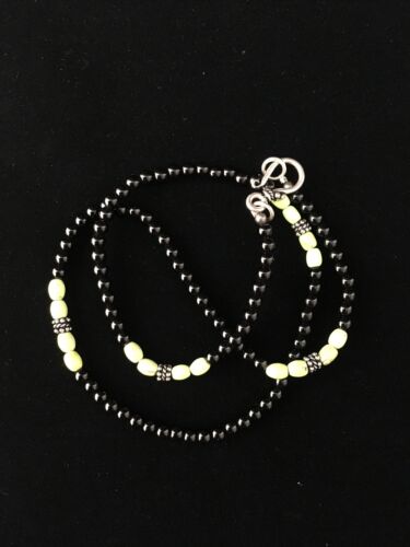 Native American Design Black Onyx Men's Necklace | Sterling Silver | 18" | 10014