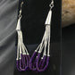 Handmade Liquid Silver Heishi Beads Earrings | Purple Sugilite | Sterling Silver | 2" | 1997