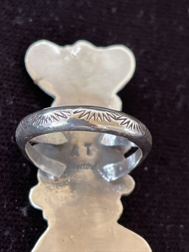 Navajo Kingman Turquoise & Coral Ring | Authentic Native American Sterling Silver | Multi-Stone | Sz 10 | 1292