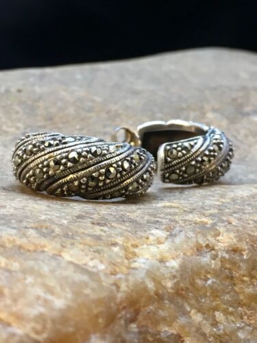 Native American Southwestern Sterling Silver Earrings | 1" | 8985