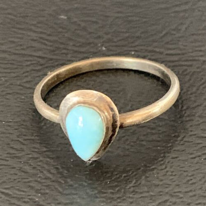 Men's Larimar Navajo Ring | Sterling Silver | Sz 8 | Authentic Native American Handmade | 13169