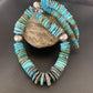 Navajo Blue Green Turquoise Necklace | Sterling Silver | Authentic Native American | 20" | Graduated | 11885