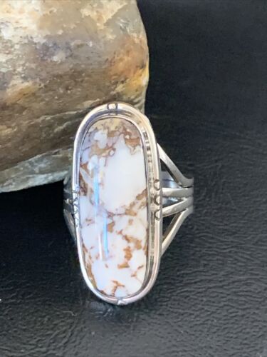 Southwestern Navajo Wild Horse Turquoise Ring | Sterling Silver | Sz 10 | 1874