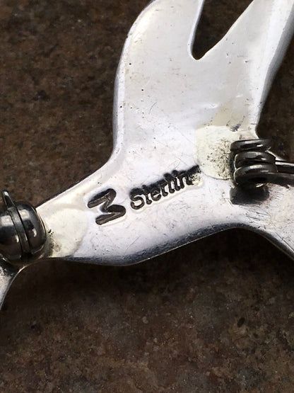 Navajo Spiny Oyster Lapis Hummingbird Pin | Sterling Silver | Authentic Native American Handmade | 2902