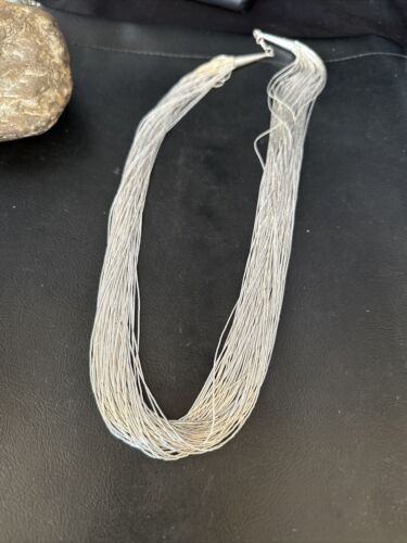 Southwestern Liquid Heishi Necklace | 50 Strands | Sterling Silver | 30" | 14706
