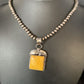 Navajo Bumblebee Jasper Pendant Necklace | Sterling Silver | Authentic Native American Handmade | 13624