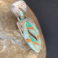 Navajo Spiny White Green Opal Inlay Pendant | Sterling Silver | Authentic Native American Handmade | 12481