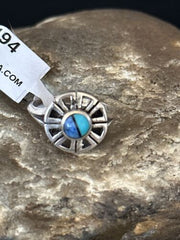 Southwestern Women's Navajo Blue Turquoise Lapis Inlay Ring | Sz 7.5 | 11194