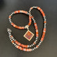 Navajo Pearls Red Spiny Oyster Opal Inlay Pendant Necklace | Sterling Silver | 22" | 12705