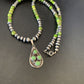Navajo Green Gaspeite Turquoise Pendant | Authentic Native American Sterling Silver | Multi-Stone | 12265