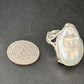 Women's White Baroque Pearl Adjustable Ring | Sterling Silver | Sz 7.5 | 14263
