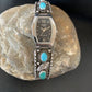 Vintage Navajo Sterling Silver Watch Tips | Old Pawn Blue Turquoise Band | Authentic Native American Jewelry