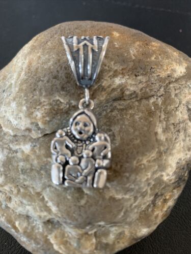 Native American Navajo Storyteller Pendant | Sterling Silver | Authentic Handmade | 2033 - Masha USA