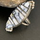 Navajo White Buffalo Turquoise Inlay Ring | Sterling Silver | Sz 9 | Authentic Native American Handmade | 12173
