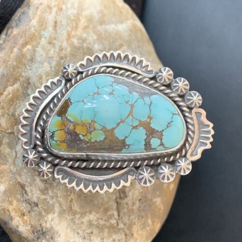 Navajo Blue Royston Turquoise Ring | Sterling Silver | Sz 12.5 | Authentic Native American Handmade | 1473