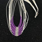 Native American Sugilite Heishi Tubes Necklace | 10 Strand Liquid Sterling Silver | 8558