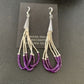 Handmade Liquid Silver Heishi Tube Beads Sugilite Earrings | Sterling Silver | 2" | 13048