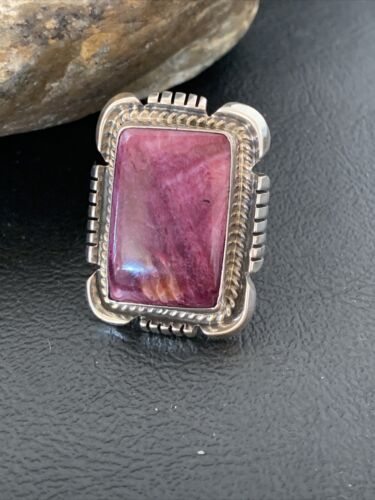 Native American Navajo Purple Spiny Oyster Ring | Sterling Silver | Sz 5 | 1772