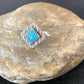 Navajo Blue Turquoise Ring | Sterling Silver | Sz 6.5 | Authentic Native American Handmade | 10776