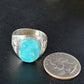 Southwestern Navajo Blue Kingman Turquoise Ring | Sterling Silver | Sz 12 | 14158