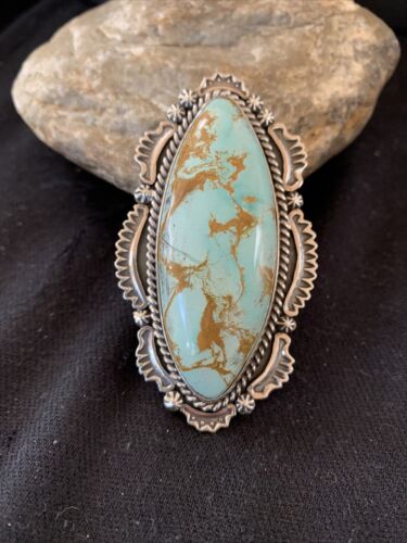Native American Men's Blue Royston Turquoise Ring | Sterling Silver | Sz 10 | 746