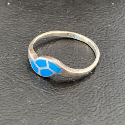 Southwestern Old Pawn Navajo Blue Turquoise Ring | Sterling Silver | Sz 7 | 10844