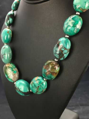 Southwestern | Royston Turquoise Chunky Necklace | Sterling Silver | 18" | 2962