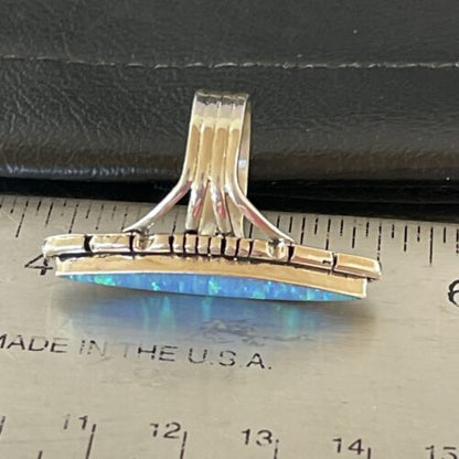 Native American Women's Navajo Blue Opal Ring | Sterling Silver | Sz 8 | 10307