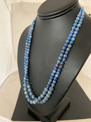 Native American Denim Lapis Bead Necklace | Sterling Silver | 21" | 1260