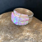 Navajo Pink Opal Inlay Band Ring | Sz 9 | Authentic Native American Handmade | 12407