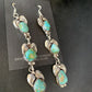 Navajo Green Turquoise Earrings | Sonoran Gold | Sterling Silver | 3 Dangle | Authentic Native American Handmade | 13925
