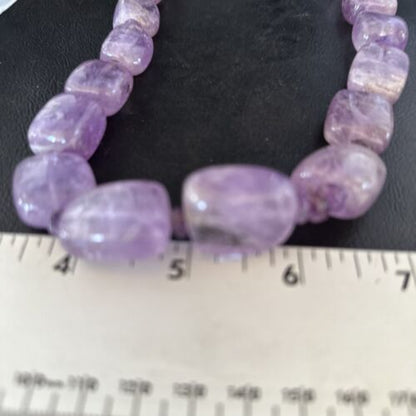 Navajo Chunky Purple Amethyst Necklace | Sterling Silver | 22" | Authentic Native American Handmade | 14297