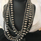 Navajo Pearls Sterling Silver Bead Necklace | 60" 3-Strand | Native American Handmade | 93960