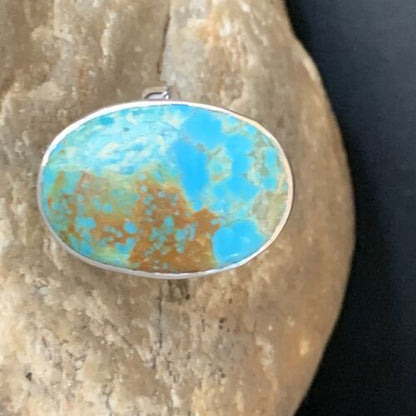 Navajo Blue Kingman Turquoise Ring | Sterling Silver | Sz 8 | Authentic Native American Handmade | 12794