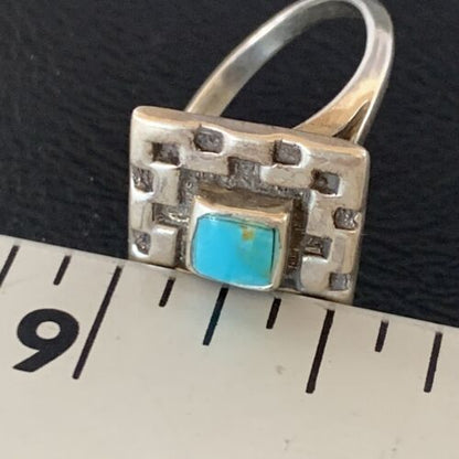 Navajo Blue Spiderweb Turquoise Inlay Ring | Sz 6.5 | Sterling Silver | Authentic Native American Handmade | 13172