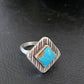 Navajo Blue Turquoise Ring | Sterling Silver | Sz 6.5 | Authentic Native American Handmade | 10776