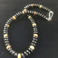 Native American Men's Navajo Black Onyx Necklace | Sterling Silver | 17" | 10005