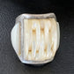 Native American White Mother of Pearl Navajo Inlay Ring | Sterling Silver | Sz 7.5 | 12864