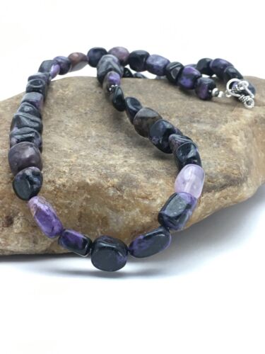 Navajo Purple Charoite Bead Necklace | Sterling Silver | Authentic Native American Handmade | 20" | 2700