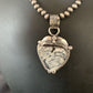 White Buffalo Turquoise Pendant Necklace | Sterling Silver | Navajo | Authentic Native American Handmade | 14057