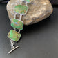 Navajo Green Mojave Turquoise Link Bracelet | Sterling Silver | 8" | Authentic Native American Handmade | 11646