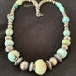 Sterling Silver Navajo Pearls Necklace | Dry Creek Turquoise Beads | Native American Handmade |21" | 1387
