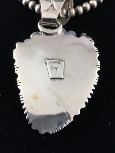 Navajo Wild Horse Turquoise Pendant Necklace | Sterling Silver | Authentic Native American Handmade | 10058