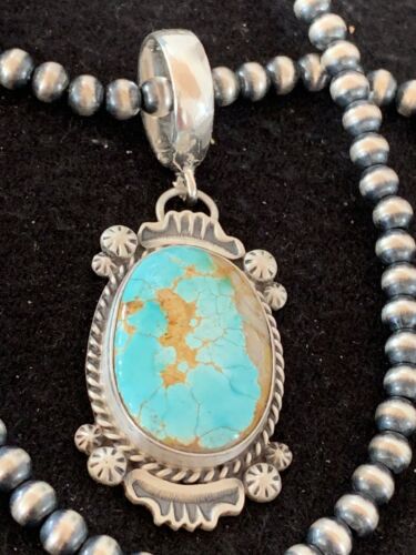 Men's Royston Turquoise Pendant Necklace | Navajo Pearls | Sterling Silver | Authentic Native American | 4302
