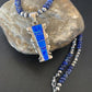 Navajo Pearls Necklace with Blue Lapis Opal Inlay Pendant | Sterling Silver | Authentic Native American Handmade | 11632