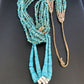 Men's XL Santo Domingo Blue Turquoise Shell Bead Jacla Necklace | 36" | 13187
